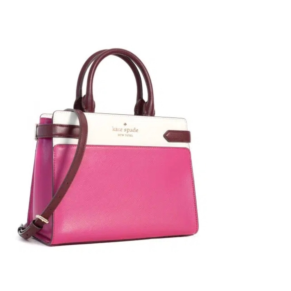 Kate Spade Color Block Pink Multi Color Handbag with wallet